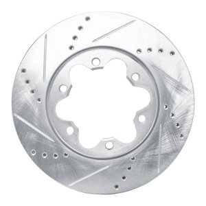 Toyota HiAce Brake Rotor (1) - Front Left - R1 Concepts - Drilled & Slotted - Silver - `06-`19